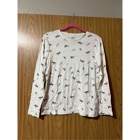 Croft & Barrow The Classic Tee White With Cardinals Woman’s Size Medium 100% Cot - Picture 1 of 8